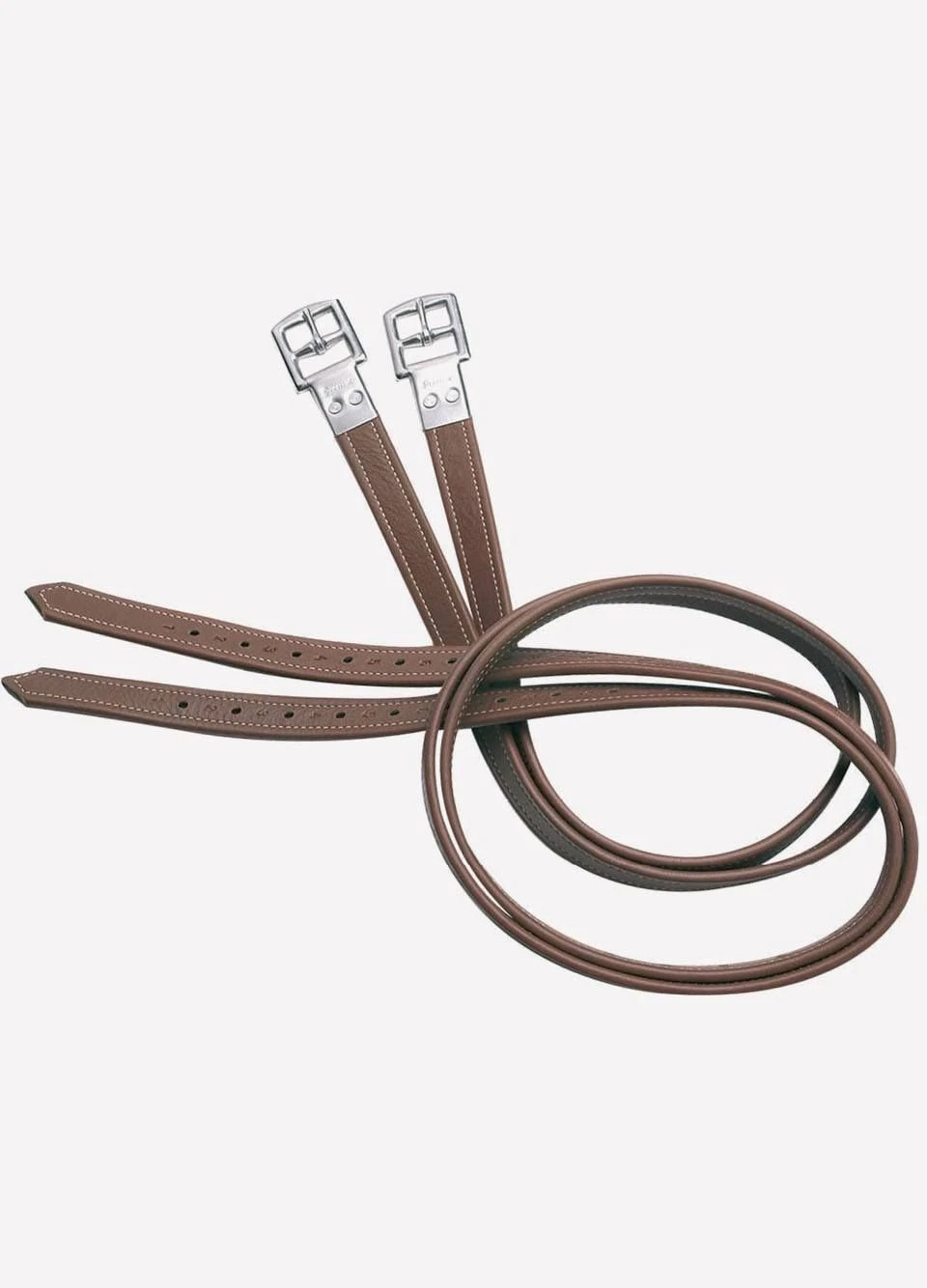 Prestige A17 Non-stretch Stirrup Leathers - Tobacco/White