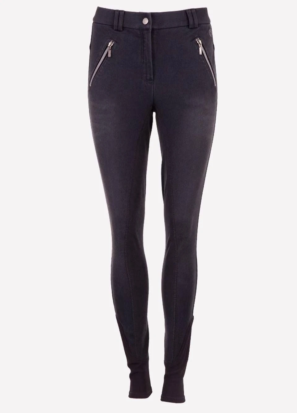 Anky Womens Silver Zipped Breeches - Gypsy Grey