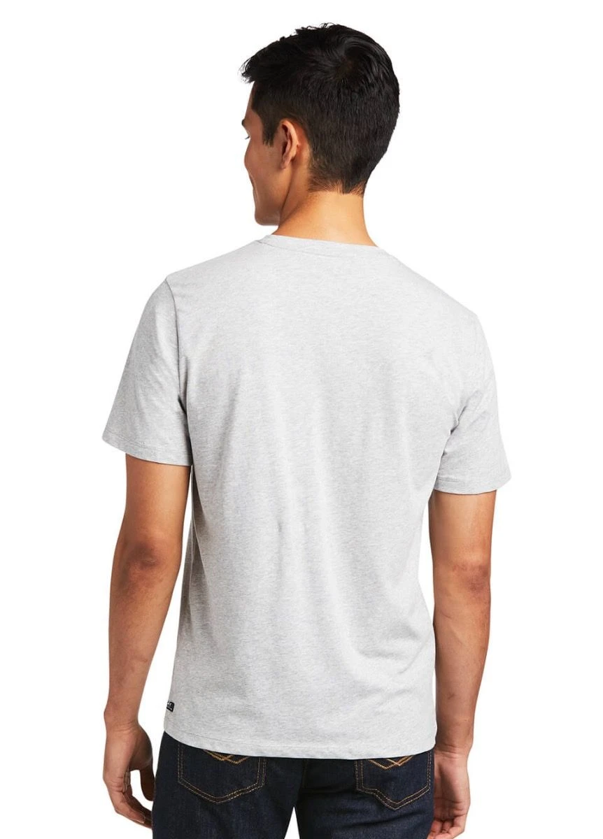 Ariat Mens Vertical Logo T-Shirt - Heather Grey - Image 2