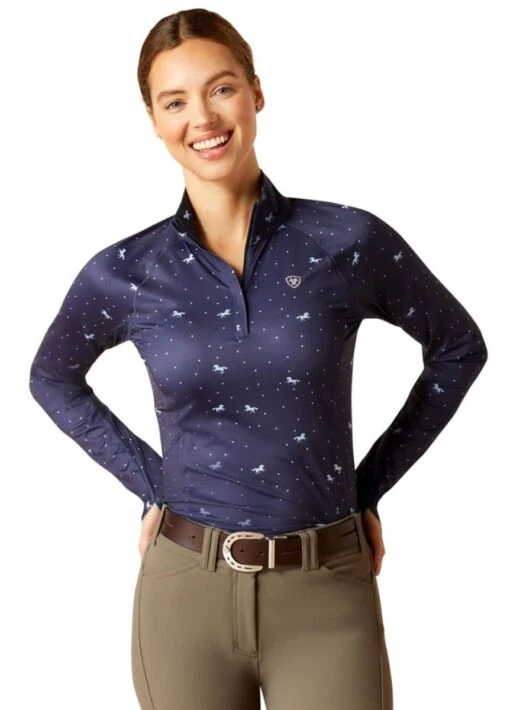 Ariat Lowell 2.0 1/4 Zip Baselayer - Silver Ditsey