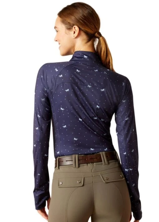 Ariat Lowell 2.0 1/4 Zip Baselayer - Silver Ditsey - Image 2