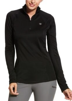 Ariat Sunstopper 2.0 1/4 Zip Baselayer - Black