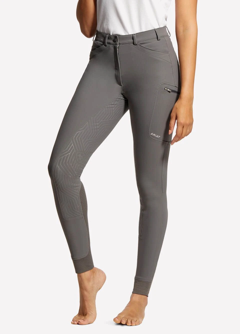 Ariat Womens Triton Grip Full Seat Riding Breeches - Plum Grey