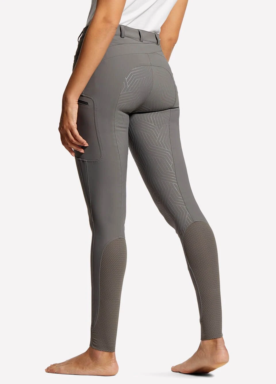 Ariat Womens Triton Grip Full Seat Riding Breeches - Plum Grey - Image 2