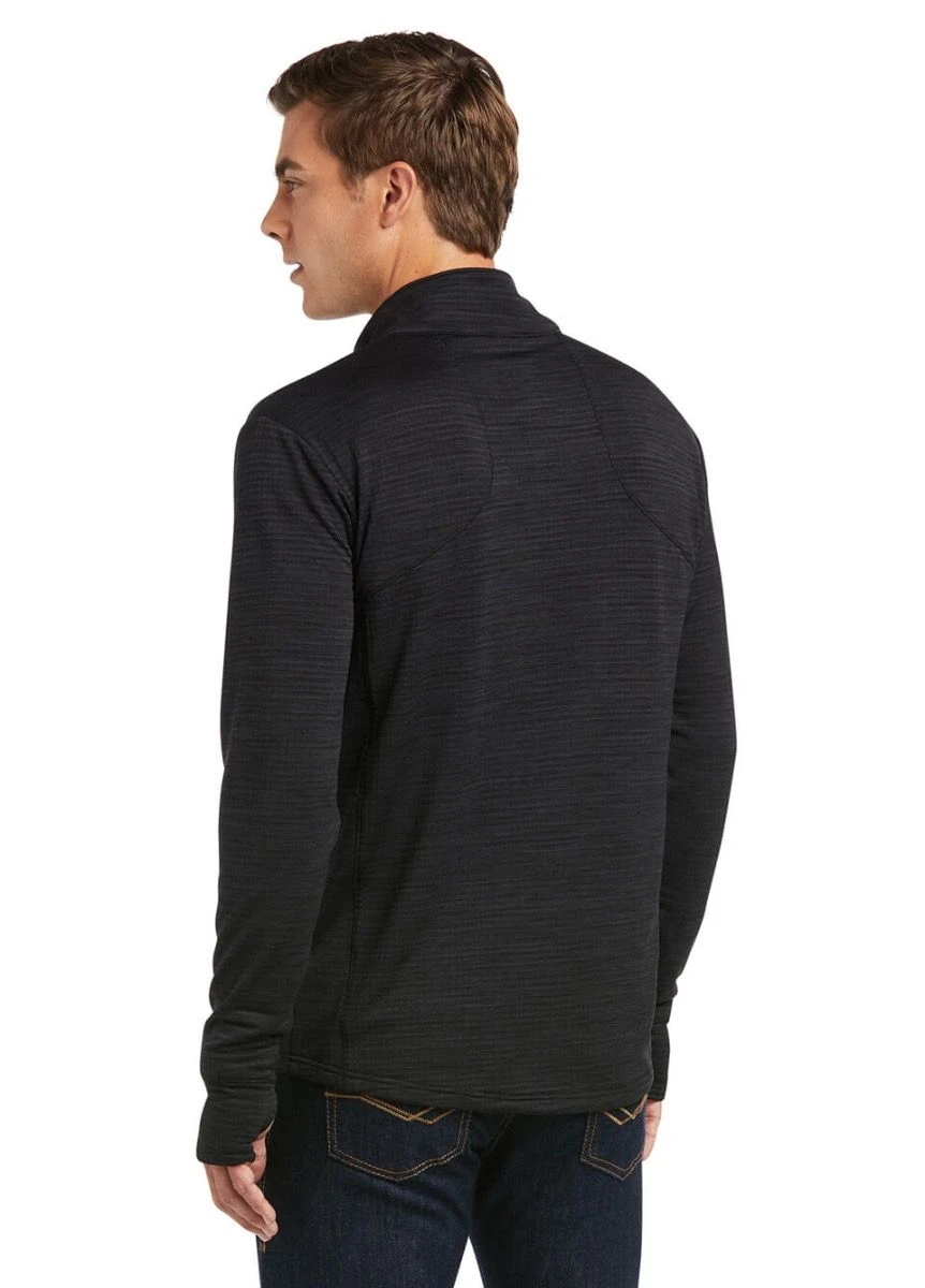 Ariat Mens Gridwork 1/4 Zip Baselayer - Black - Image 2