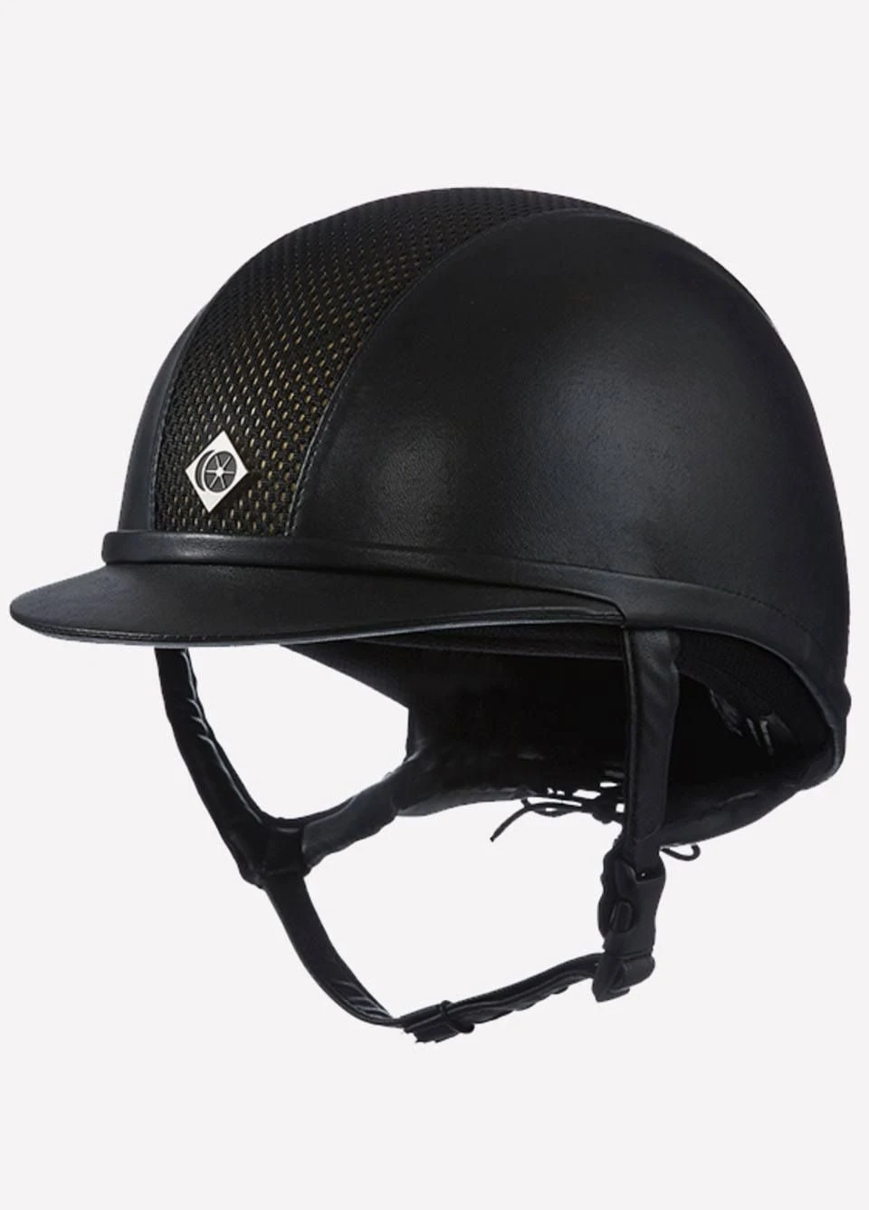 Charles Owen AYR8 PLUS Leather Look Riding Hat - Black/Black