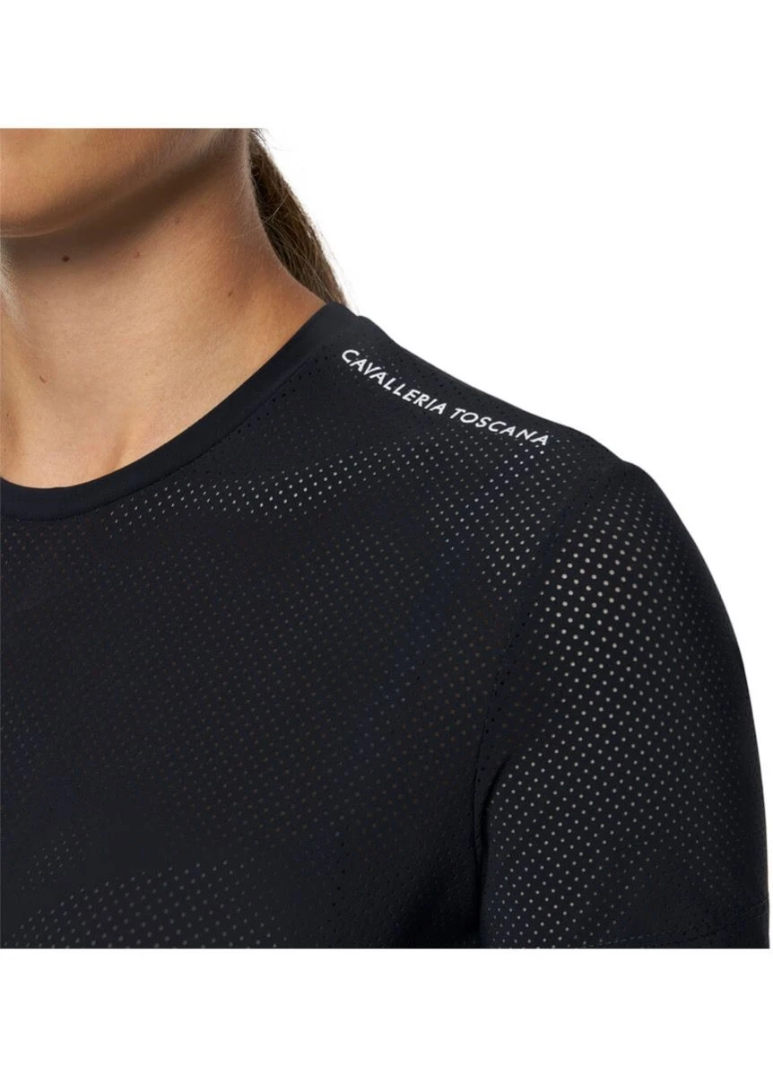 Cavalleria Toscana Perforated T-Shirt - Navy - Image 4