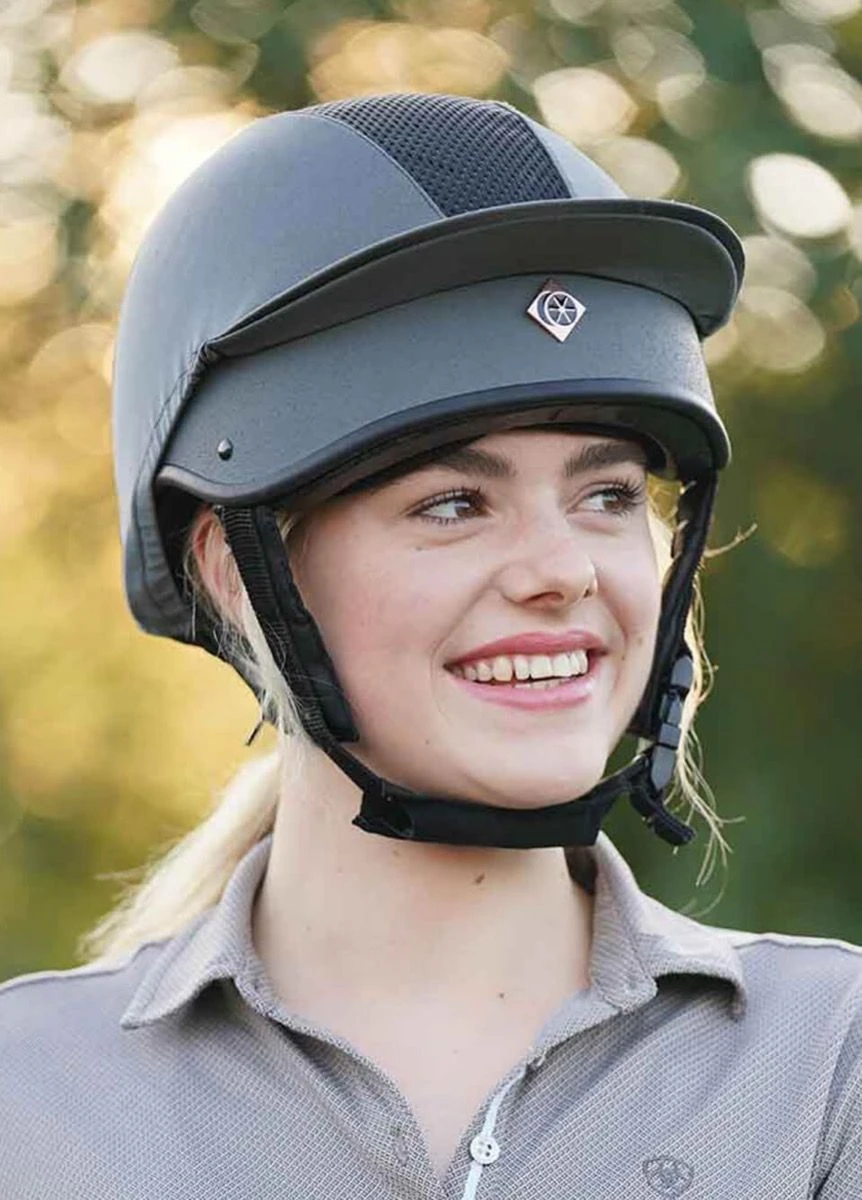 Charles Owen This Esme MS1 Pro Jockey Skull - Graphite/Rose Gold - Image 4