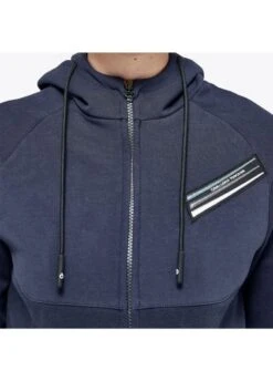 Cavalleria Toscana Pennant Piqué Hoodie - Navy -Equestrian Supplies Shop ct pennant hoodie blue 4rdy