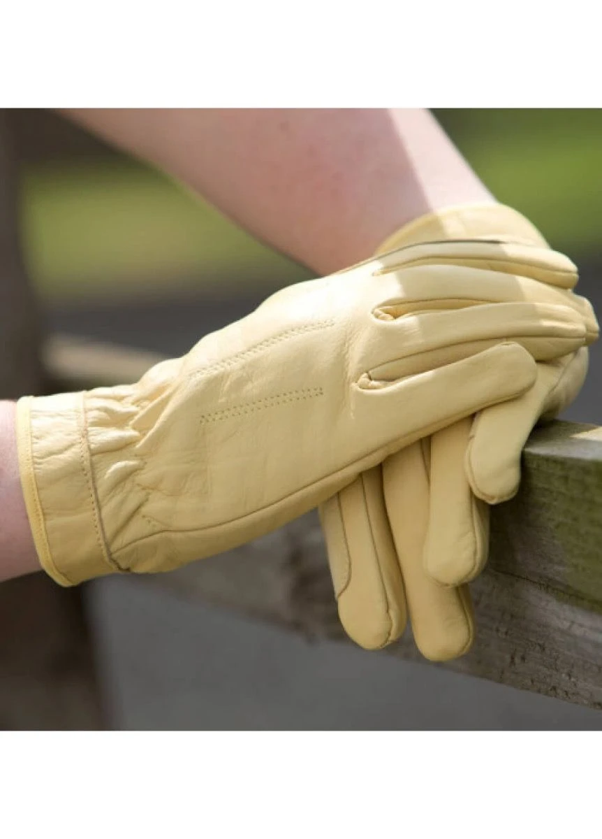 Equetech Leather Show Gloves - Corn