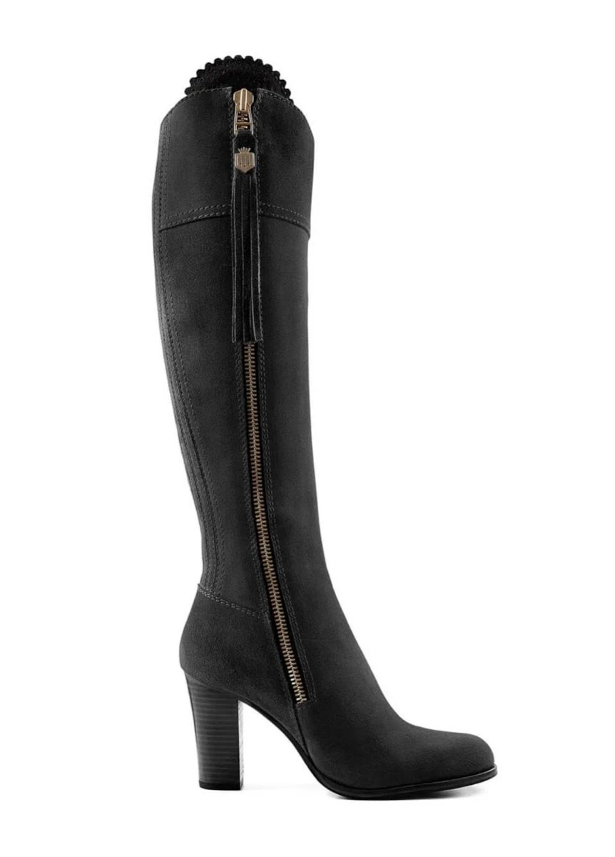 Fairfax & Favor High Heeled Regina Suede Boot - Black