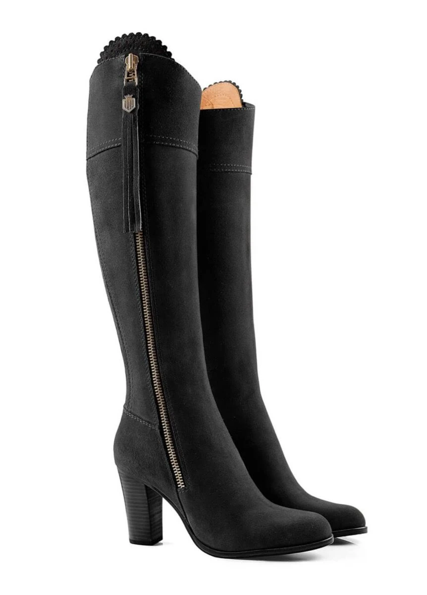 Fairfax & Favor High Heeled Regina Suede Boot - Black - Image 2