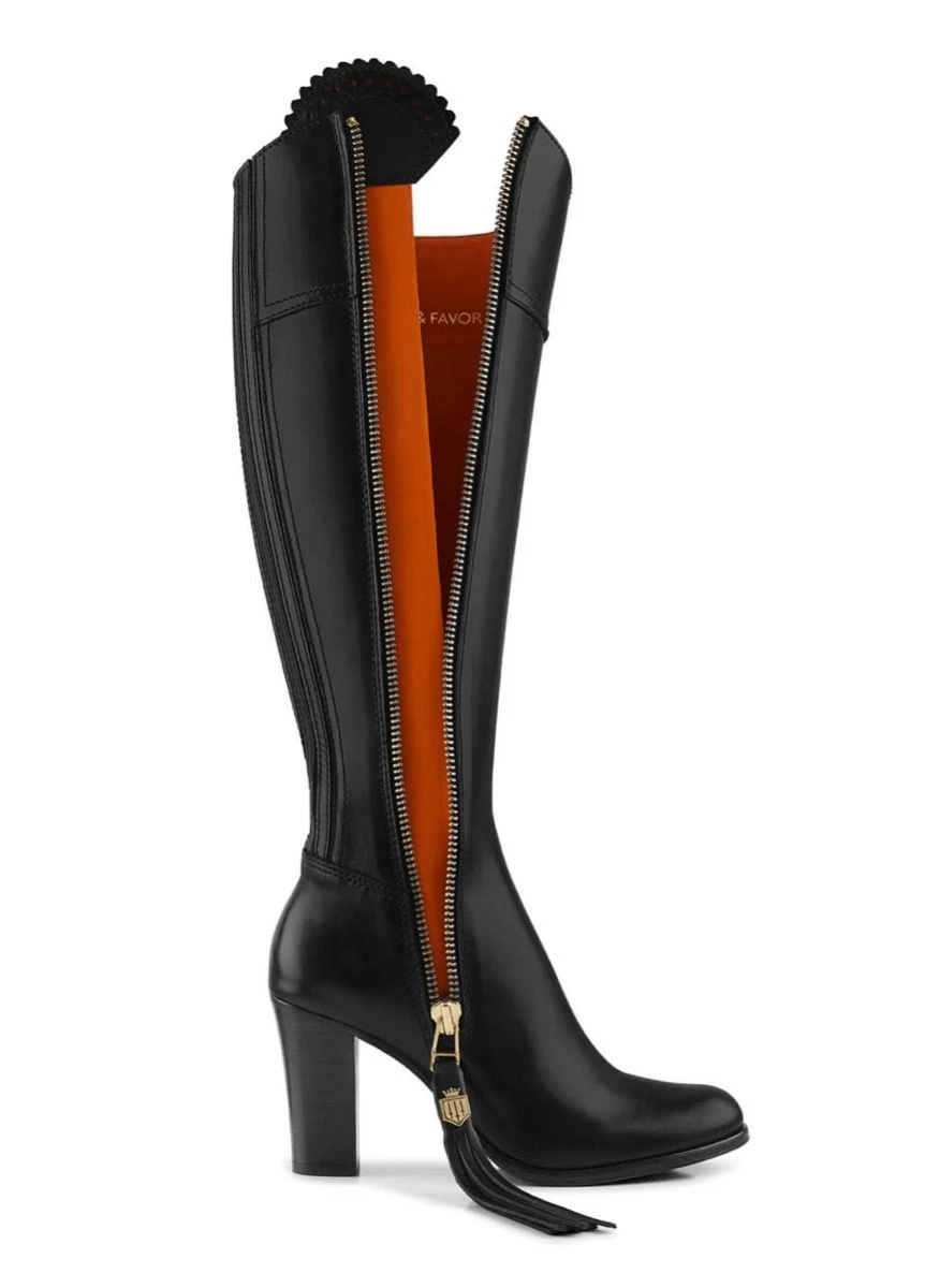 Fairfax & Favor High Heeled Regina Leather Boot - Black - Image 4
