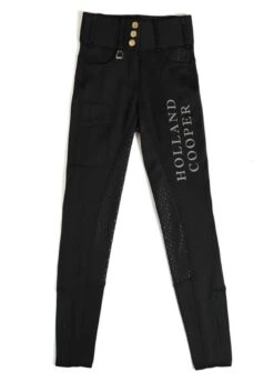 Holland Cooper Burghley Thermal Riding Leggings - Black -Equestrian Supplies Shop hc burghley tights black 3rdy 2