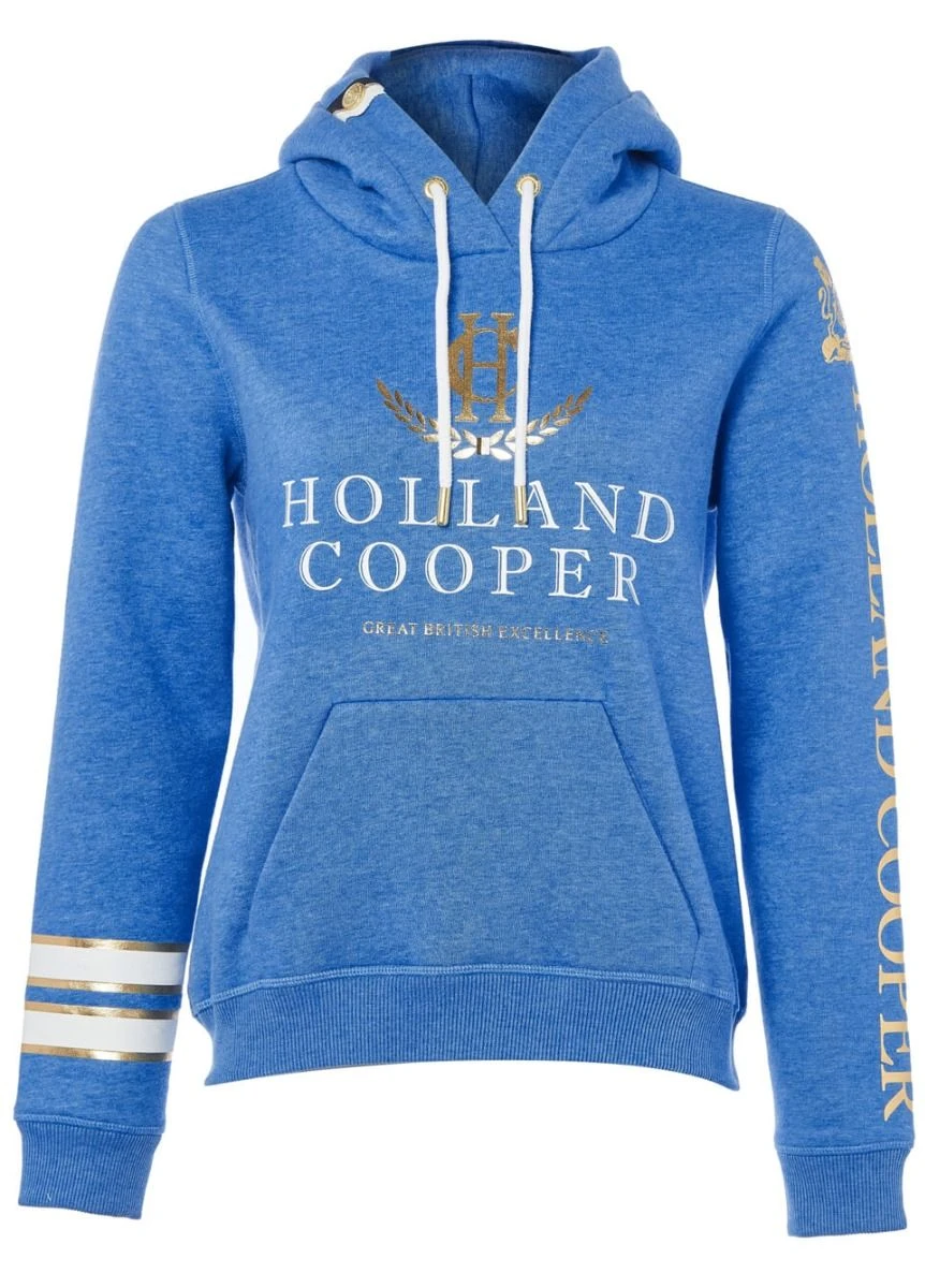 Holland Cooper Heritage Hoodie - Deep Cobalt Marl - Image 3