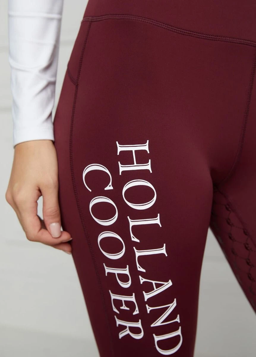 Holland Cooper Thermal Full Grip Legging - Burgundy - Image 5