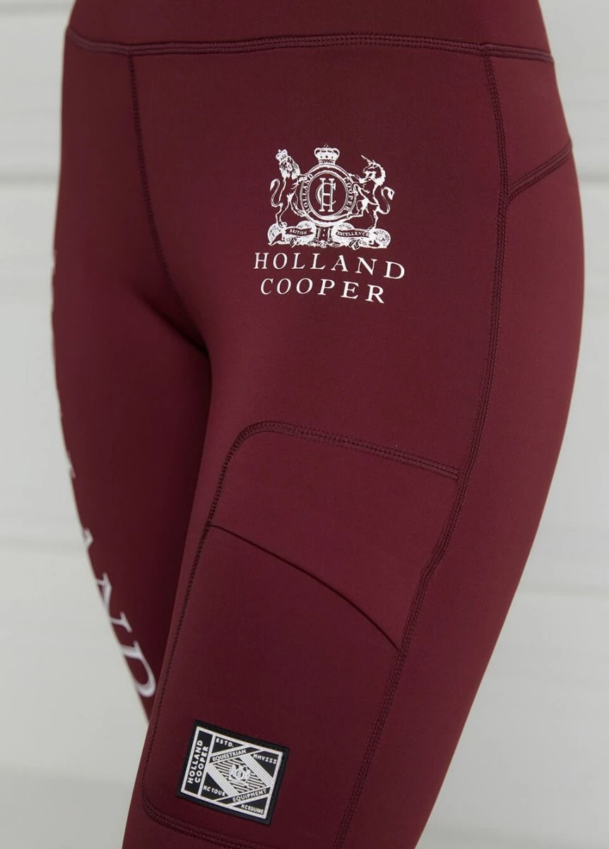 Holland Cooper Thermal Full Grip Legging - Burgundy - Image 6