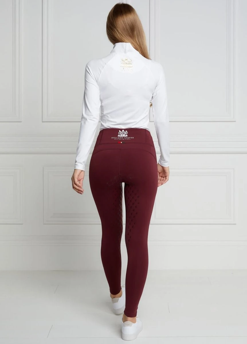 Holland Cooper Thermal Full Grip Legging - Burgundy - Image 2