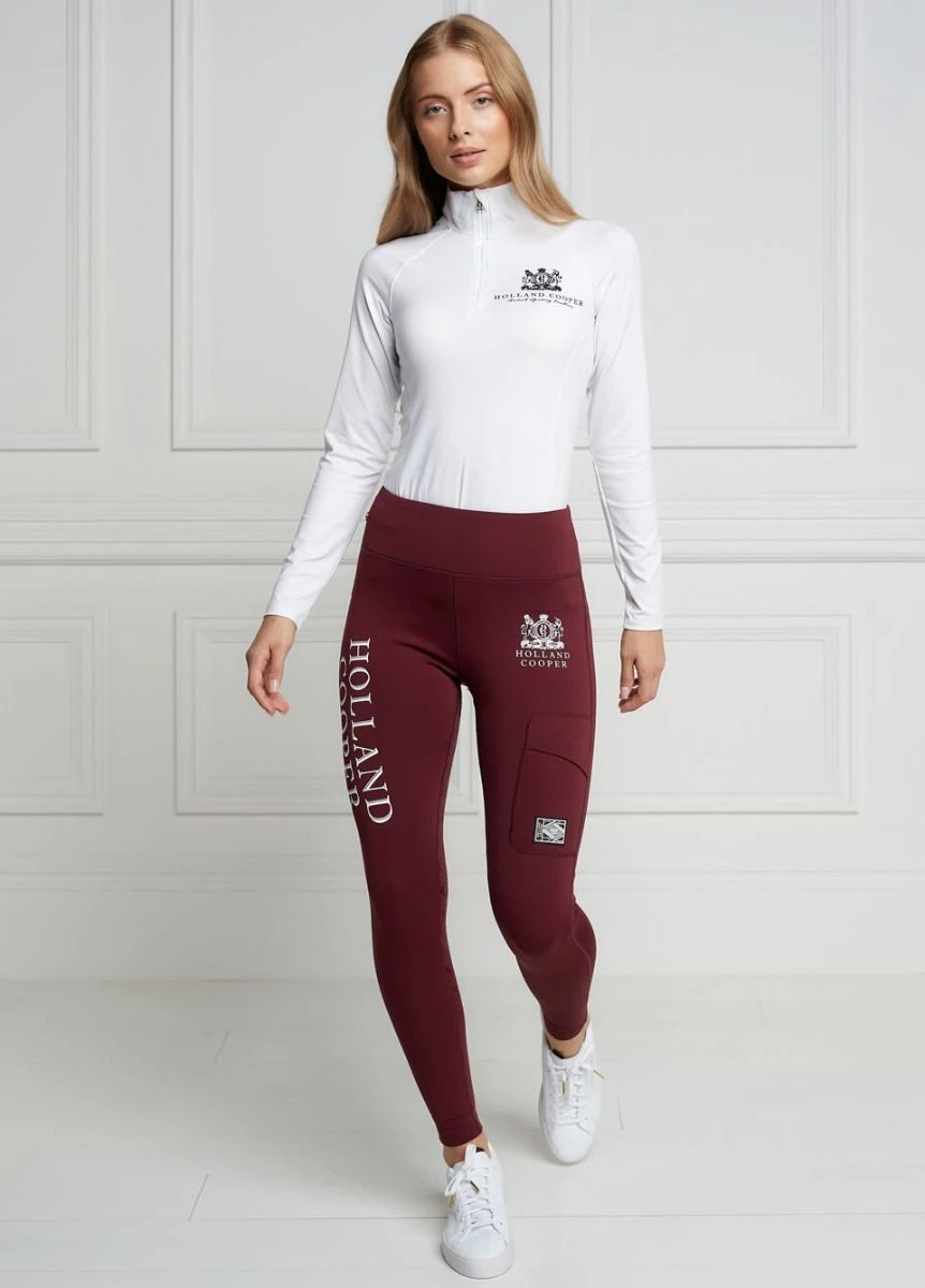 Holland Cooper Thermal Full Grip Legging - Burgundy - Image 3