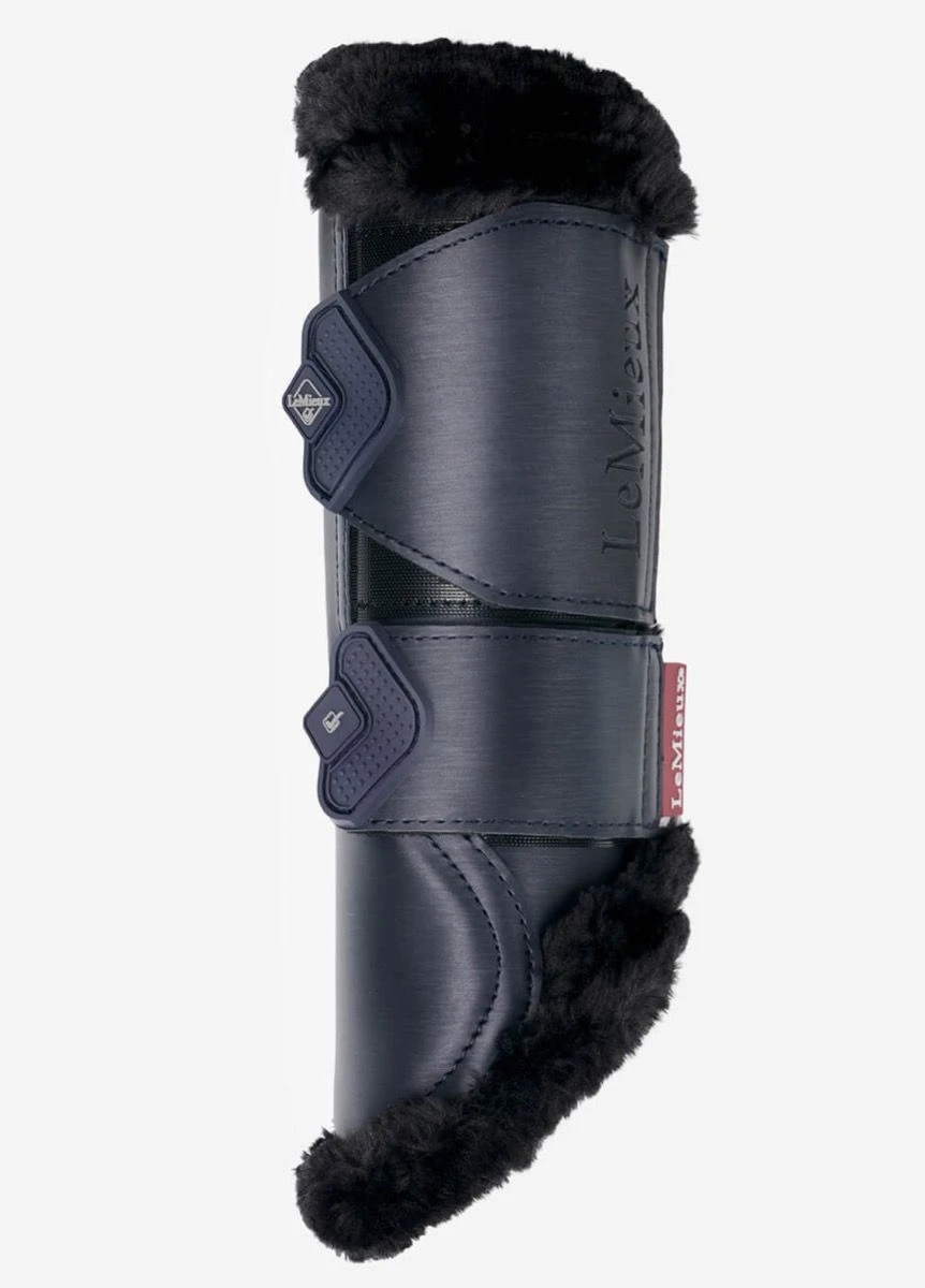 LeMieux Fleece Edged Mesh Brushing Boot - Twilight Navy - Image 3
