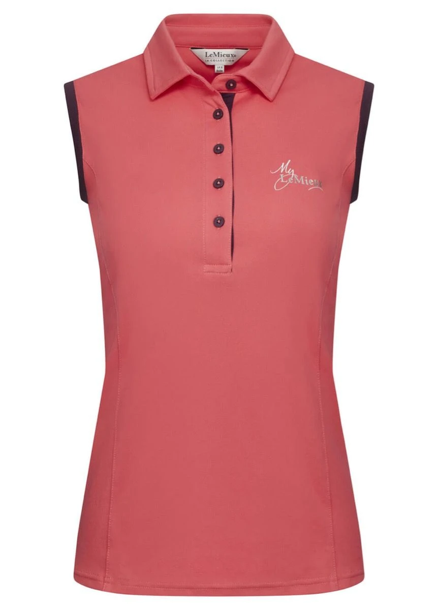 LeMieux Sleeveless Polo Shirt - Papaya - Image 2