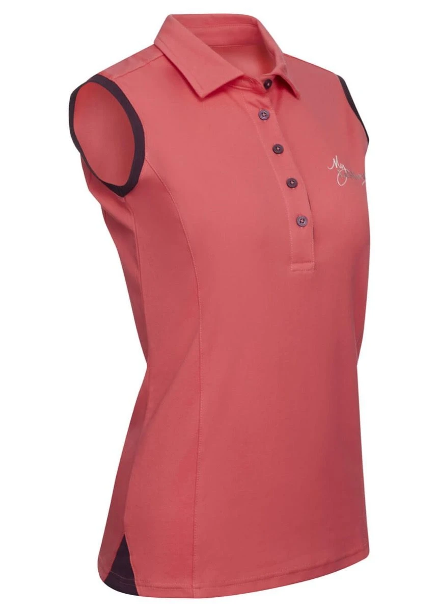 LeMieux Sleeveless Polo Shirt - Papaya - Image 3