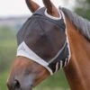 Shires Fine Mesh Fly Mask With Ear Holes - Black -Equestrian Supplies Shop meshmaskwithears