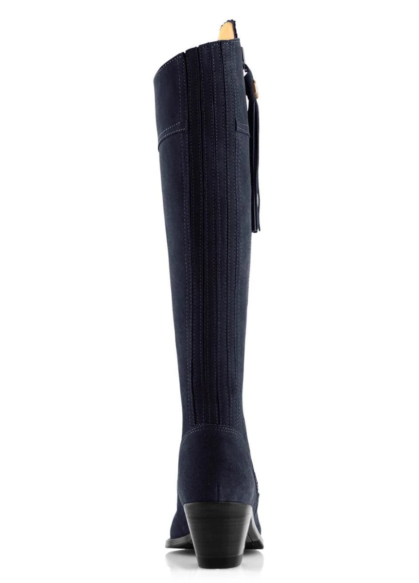 Fairfax & Favor Ladies Heeled Regina Narrow Fit Suede Boot - Navy - Image 4