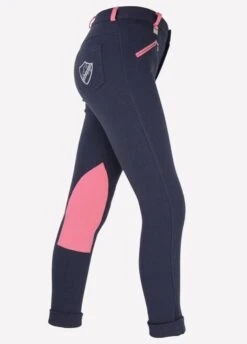 Belton Junior HyPERFORMANCE Jodhpurs - Navy/Salmon