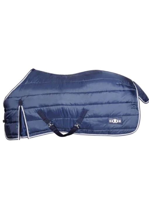 Saxon Channel Quilt Standard Neck Medium Stable - Navy/White - Image 2