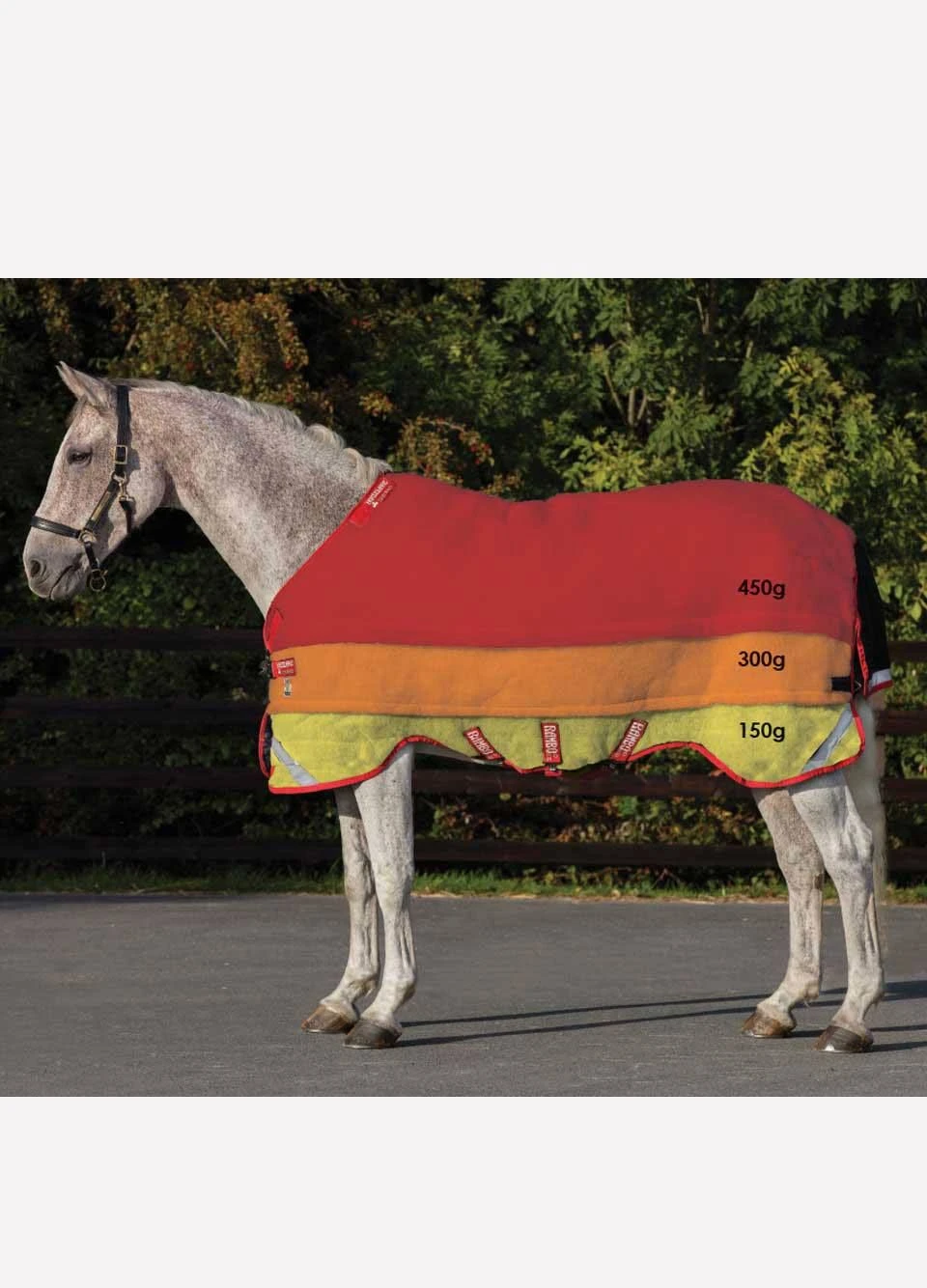 Rambo Supreme Vari-Layer Heavy Turnout Rug 450g - Black/Red - Image 6
