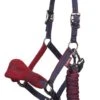 LeMieux Vogue Fleece Headcollar & Leadrope Set - Burgundy/Navy -Equestrian Supplies Shop voguehcnvyrdy
