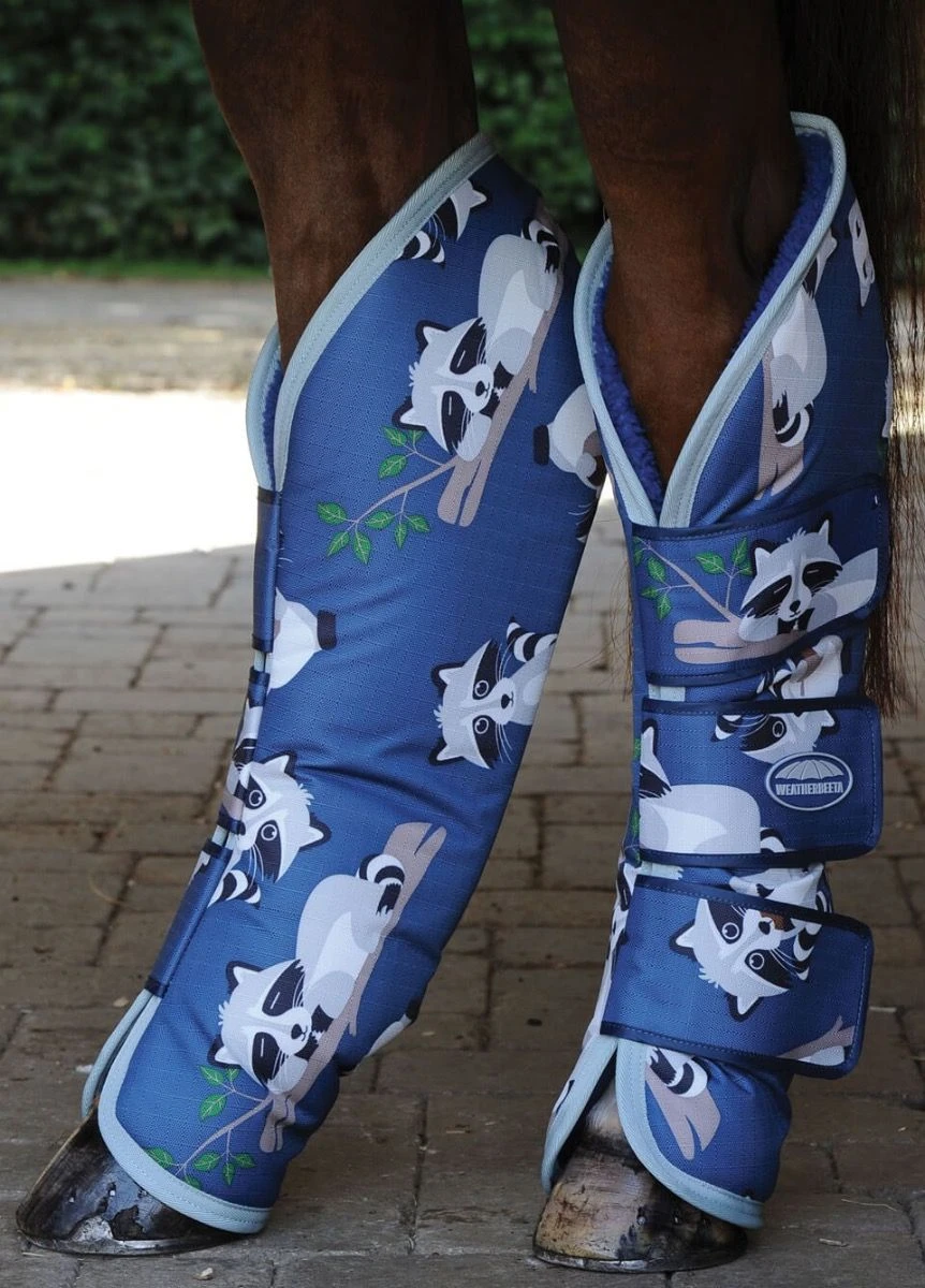 Weatherbeeta 1200D Wide Tab Long Travel Boots - Raccoon Print - Image 2