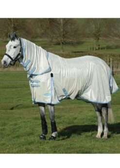 Weatherbeeta Comfitec Essential Mesh II Combo Neck - Light Taupe/Light Blue