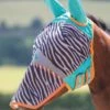 Shires Zeb-Tek Fly Mask - Zebra -Equestrian Supplies Shop zebraflymaskteal3rdy