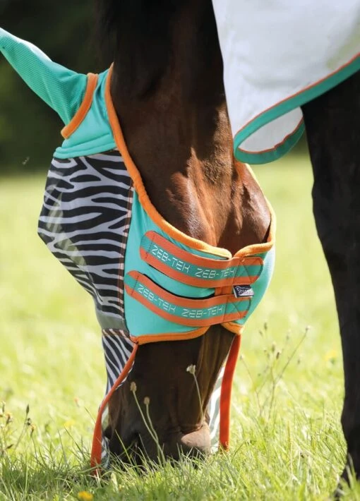 Shires Zeb-Tek Fly Mask - Zebra - Image 2
